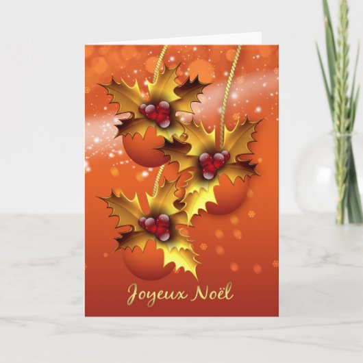 Joyce Noel French Christmas Card Stylish Ornament Feestdagen Kaart (Voorkant)