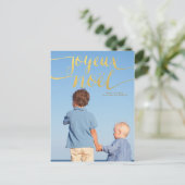 Joyce Noel Gold Hand Lettered Holiday Photo Feestdagenkaart (Staand voorkant)