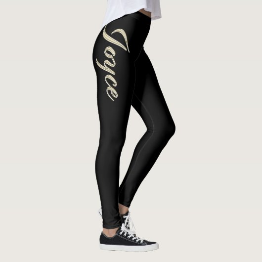 Joyce white gold Handwriting Hose Leggings (Rechts)