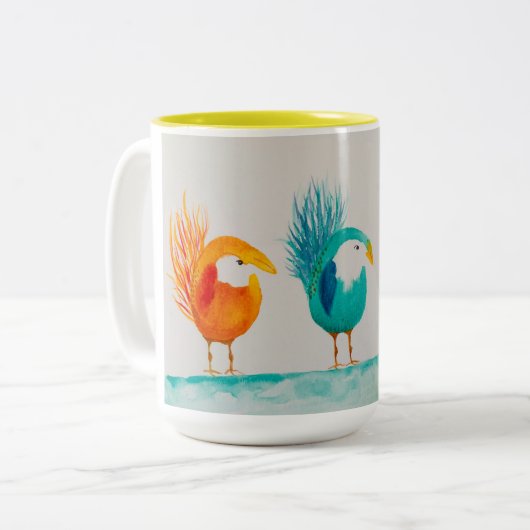 Joyce's Whimsical Birds! Mok met waterverf (Voorkant links)