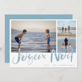 Joyeaux Noel Beach Photo Kerstmis Holiday Card Feestdagenkaart (Voorkant / Achterkant)
