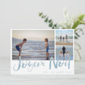 Joyeaux Noel Beach Photo Kerstmis Holiday Card Feestdagenkaart (Staand voorkant)