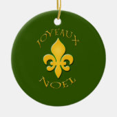 Joyeaux Noel Fleur de Lis Holiday Ornament (Voorkant)