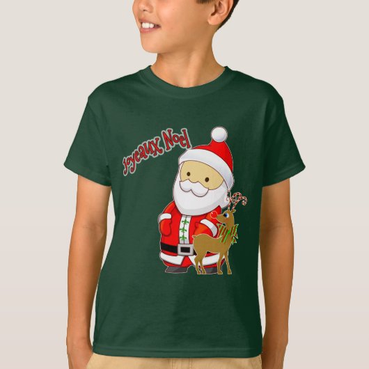 Joyeaux Noel Kinder Kerstmis T-Shirt (Voorkant)