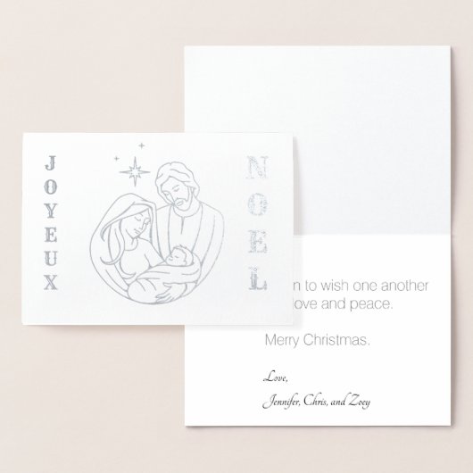 Joyeaux Noel Natitivity Scene Kerstmis Folie Kaarten (Display)