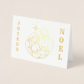 Joyeaux Noel Natitivity Scene Kerstmis Folie Kaarten (Voorkant)