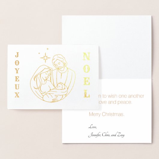 Joyeaux Noel Natitivity Scene Kerstmis Folie Kaarten (Display)