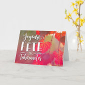 Joyeuse Fete des Loofhutten Wenskaart Kaart (Gele Bloem)