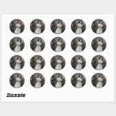 "Joyeuse Fete" kerst in Frankrijk Ronde Sticker (Vel)