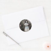 "Joyeuse Fete" kerst in Frankrijk Ronde Sticker (Envelop)
