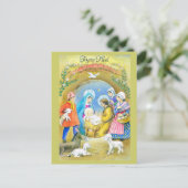 Joyeuse Noel, Vintage Franse Kerstkaart Feestdagenkaart (Staand voorkant)