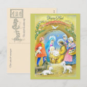 Joyeuse Noel, Vintage Franse Kerstkaart Feestdagenkaart (Voorkant / Achterkant)