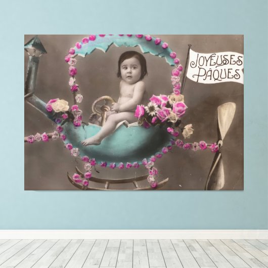 Joyeuse Paques Canvas Afdruk (Insitu (Houten vloer))