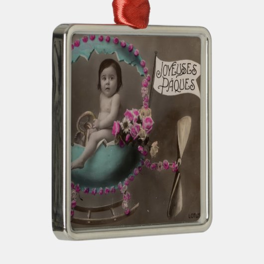 Joyeuse Paques Metalen Ornament (Rechts)