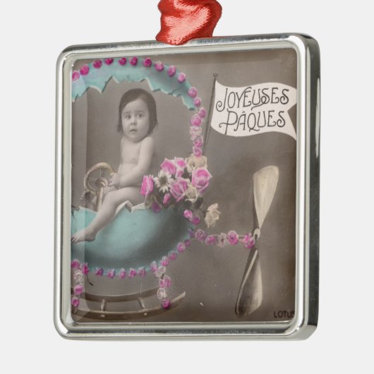 Joyeuse Paques Metalen Ornament (Links)