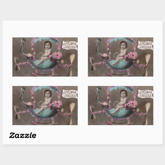 Joyeuse Paques Rechthoekige Sticker (Vel)