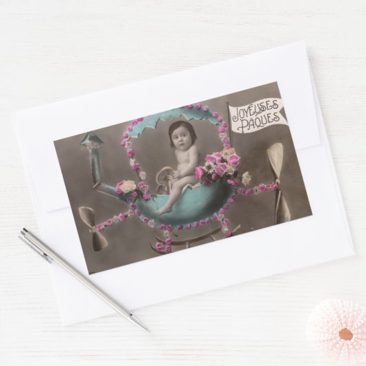 Joyeuse Paques Rechthoekige Sticker (Envelop)