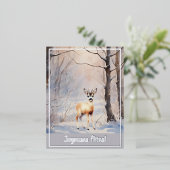 Joyeuses fêtes - ree folie feestdagen briefkaart (Staand Voorkant)