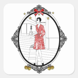 Joyeuses Fêtes Vierkante Sticker