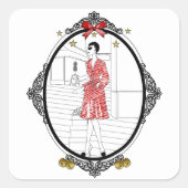 Joyeuses Fêtes Vierkante Sticker (Voorkant)