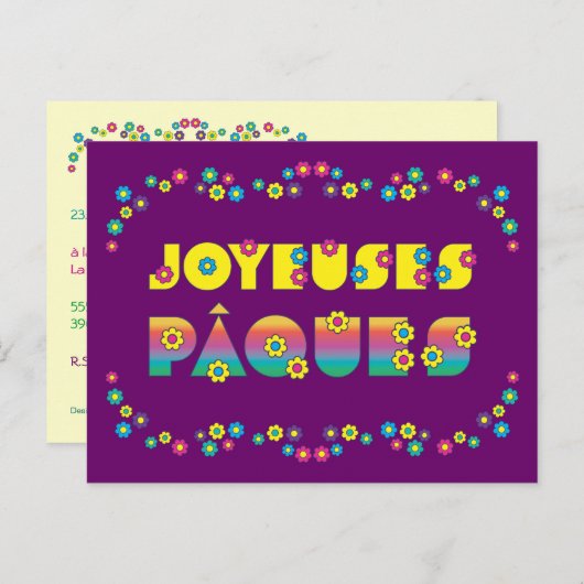 Joyeuses Pâques Briefkaart (Voorkant / Achterkant)