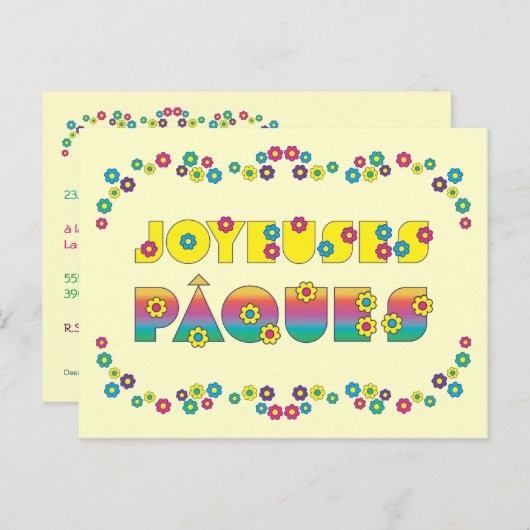 Joyeuses Pâques Briefkaart (Voorkant / Achterkant)
