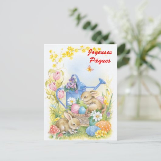 Joyeuses Pâques Briefkaart (Staand voorkant)