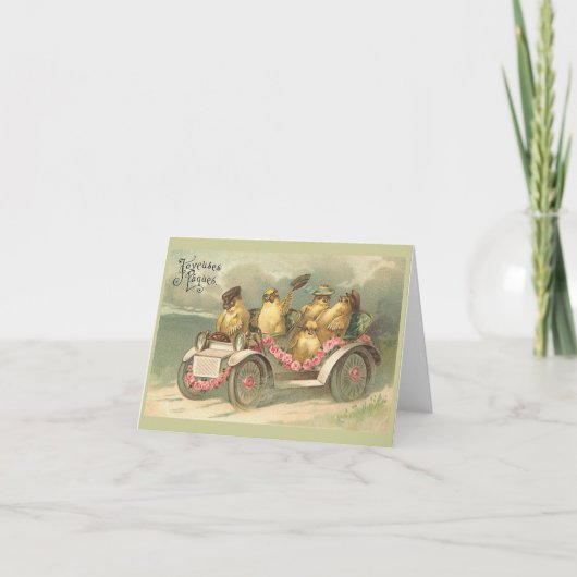 Joyeuses Pâques Cute  Easter Feestdagen Kaart (Voorkant)