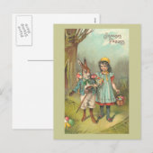 Joyeuses Pâques Cute  Easter Feestdagenkaart (Voorkant / Achterkant)