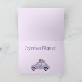 Joyeuses Pâques French Easter Retro Fiat 500 Feestdagen Kaart (Binnen)