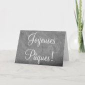 Joyeuses Pâques French Happy Pasen Chalkboard Feestdagen Kaart (Voorkant)