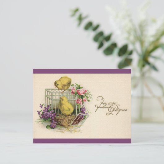 Joyeuses Paques (Happy Easter)  Feestdagenkaart (Staand voorkant)