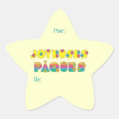 Joyeuses Pâques Ster Sticker (Voorkant)