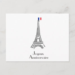 Joyeux Anniversaire Eiffel Tower Franse Birthday Briefkaart