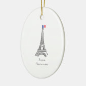 Joyeux Anniversaire Eiffel Tower Franse Birthday Keramisch Ornament (Links)