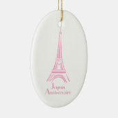 Joyeux Anniversaire Eiffel Tower Franse Birthday Keramisch Ornament (Rechts)