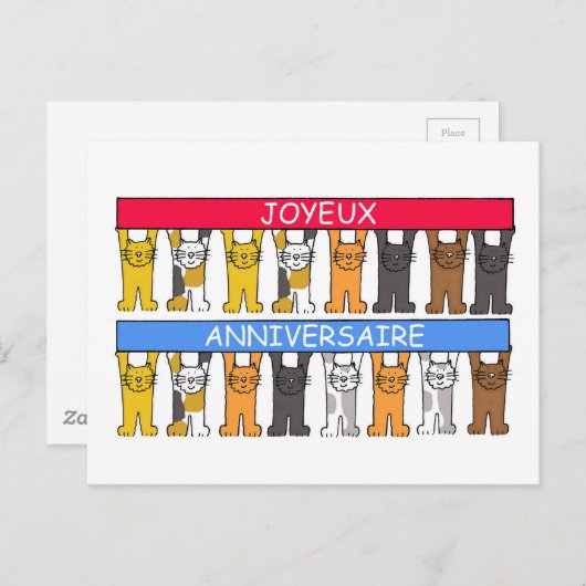 Joyeux Anniversaire FHappy Birthday Briefkaart (Voorkant / Achterkant)