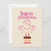Joyeux Anniversaire | Fijne verjaardag Feestdagenkaart (Voorkant / Achterkant)