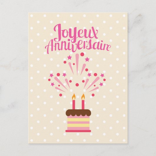 Joyeux Anniversaire | Fijne verjaardag Feestdagenkaart (Voorkant)