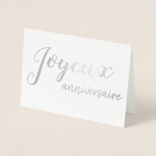 Joyeux Anniversaire Franse Happy Birthday Script Folie Kaarten (Voorkant)