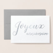 Joyeux Anniversaire Franse Happy Birthday Script Folie Kaarten (Voorkant met envelop)