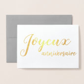 Joyeux Anniversaire Franse Happy Birthday Script Folie Kaarten (Voorkant met envelop)