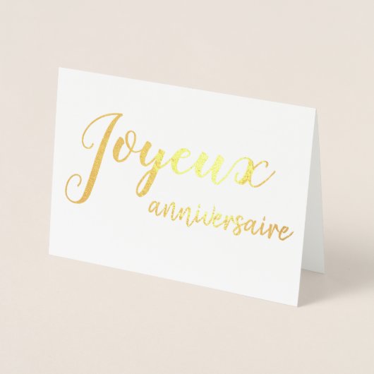 Joyeux Anniversaire Franse Happy Birthday Script Folie Kaarten (Voorkant)