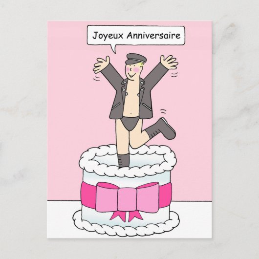 Joyeux Anniversaire Gay Man Verjaardag Humor Briefkaart (Voorkant)