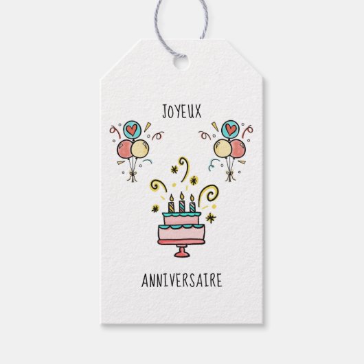Joyeux Anniversaire | Happy Birthday Cadeaulabel (Voorkant)