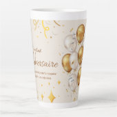 joyeux anniversaire. happy birthday. latte mok (Voorkant)