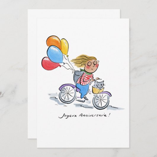 Joyeux Anniversaire Kaart (Voorkant / Achterkant)