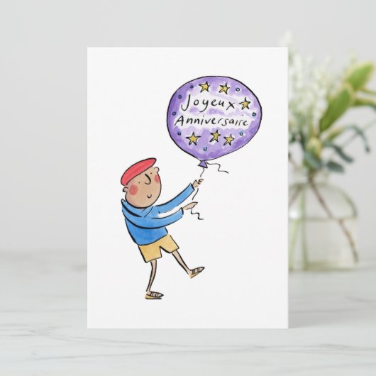 Joyeux Anniversaire Kaart (Staand voorkant)