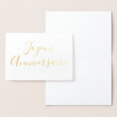 Joyeux Anniversaire kalligrafie Gold Foil Kaart (Display)