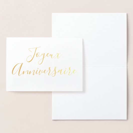 Joyeux Anniversaire kalligrafie Gold Foil Kaart (Display)